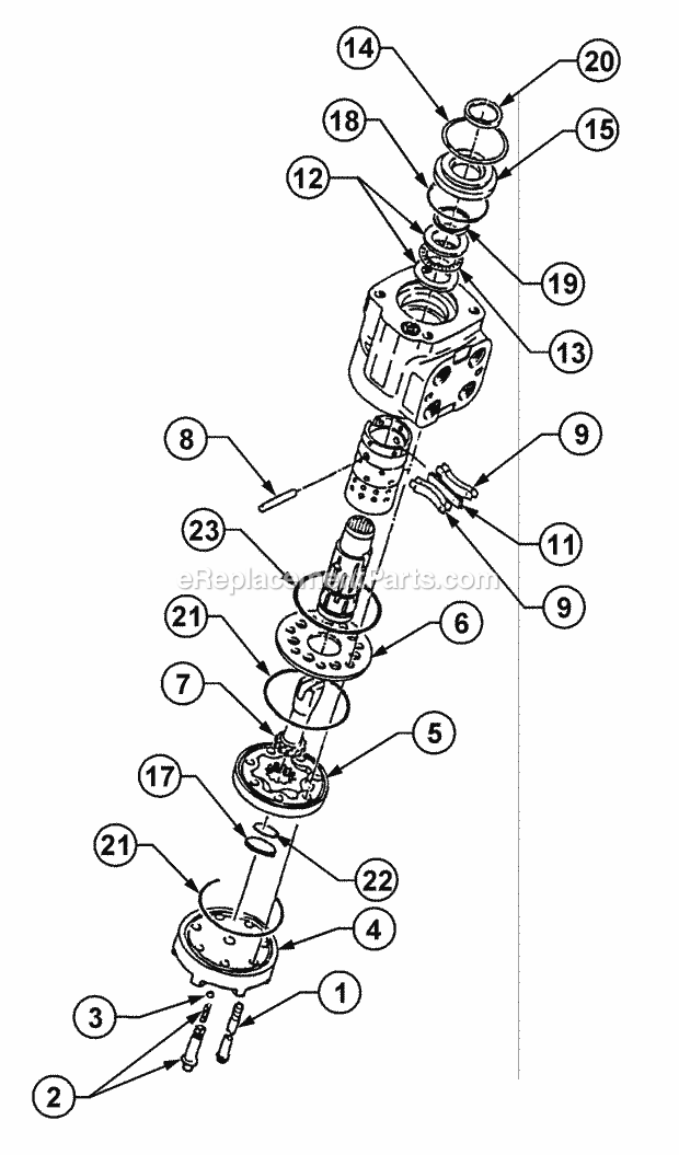 Steering Unit Diagram and Parts List for 54A-458D100, 590-603-100 Cub Cadet Lawn Tractor